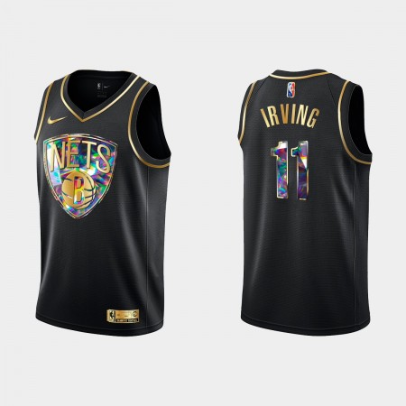 Maillot Basket Brooklyn Nets Kyrie Irving 11 Nike 2021-22 Noir Golden Edition 75th Anniversary Diamond Swingman - Homme